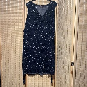 Navy Bird Dress | Ruffle Detail